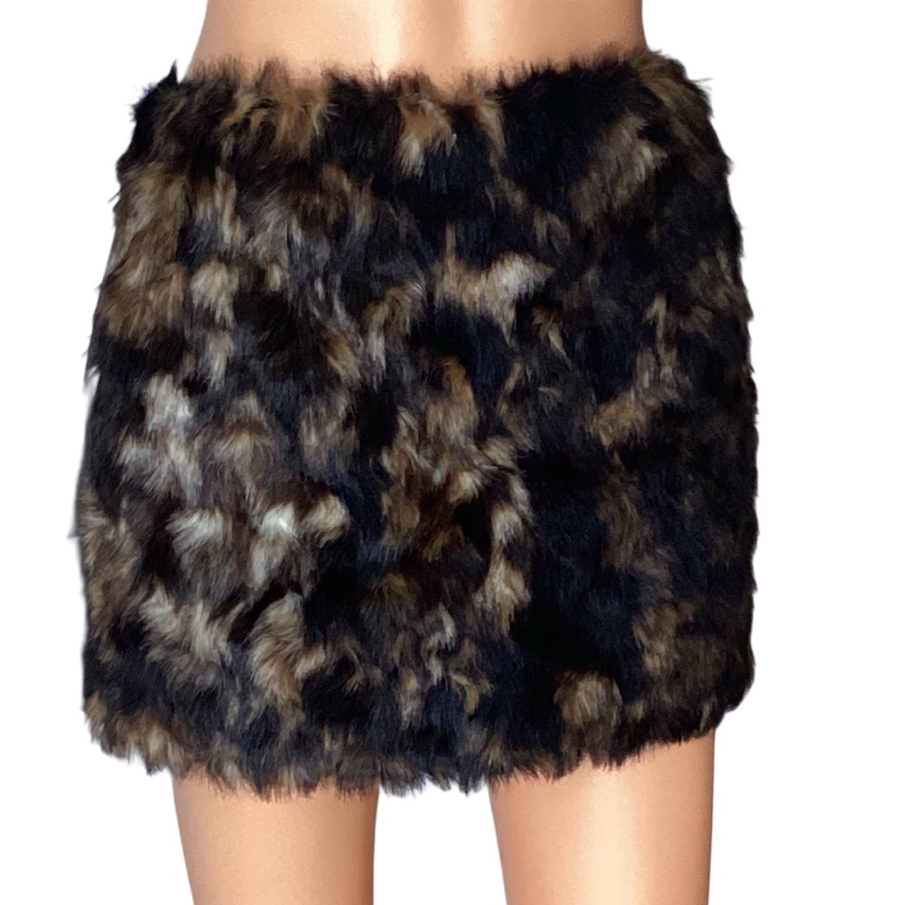 NWOT Lambskin Helmut Lang Faux Fur Miniskirt